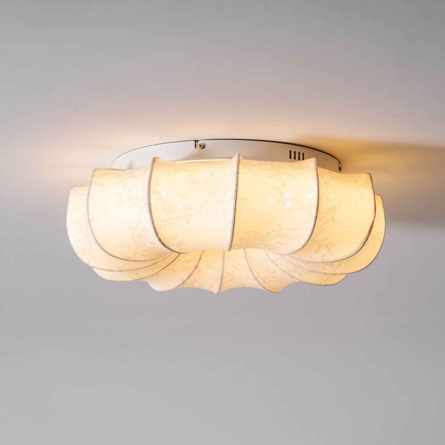 Stoffen Plafondlamp met Bloemenpatroon Natuurlijke Sfeerverlichting Scandinavisch Design Woon- en Slaapkamer Verlichting | Sansoti