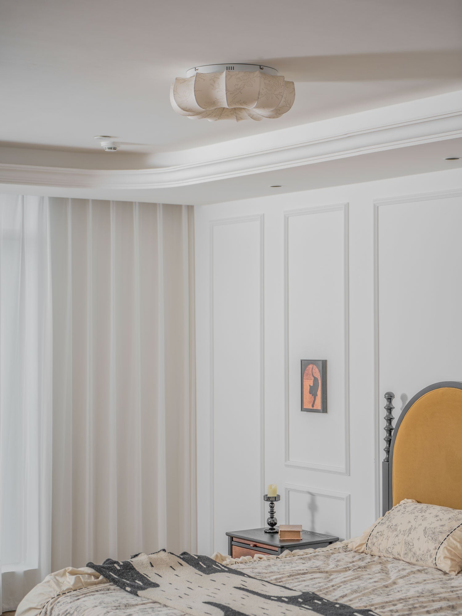 Stoffen Plafondlamp met Bloemenpatroon Natuurlijke Sfeerverlichting Scandinavisch Design Woon- en Slaapkamer Verlichting | Sansoti