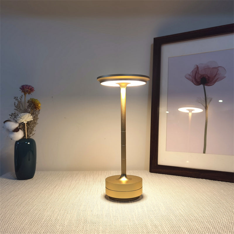 Draagbare Tafellamp Oplaadbaar met Touch Bediening en Drie Lichtstanden Metaal | Sansoti