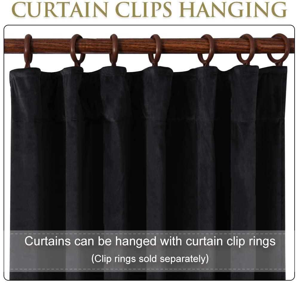 Luxury Velvet Blackout Curtains with Tunnel and Loops - Set of 2 Panels - Premium Velour Window Decoration for Living Room and Bedroom | Sansoti