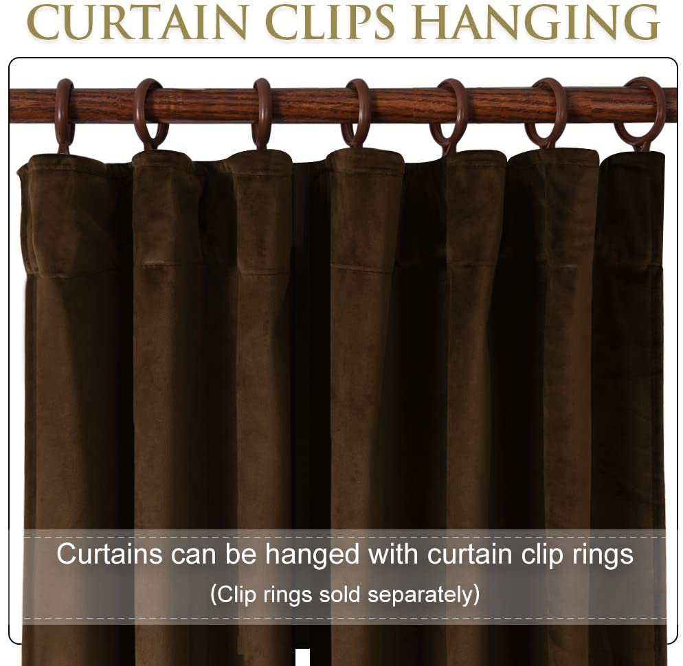 Luxury Velvet Blackout Curtains with Tunnel and Loops - Set of 2 Panels - Premium Velour Window Decoration for Living Room and Bedroom | Sansoti