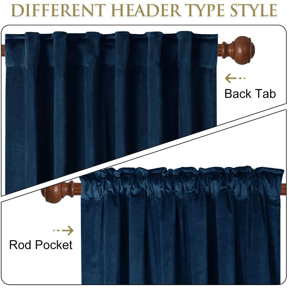 Luxury Velvet Blackout Curtains with Tunnel and Loops - Set of 2 Panels - Premium Velour Window Decoration for Living Room and Bedroom | Sansoti