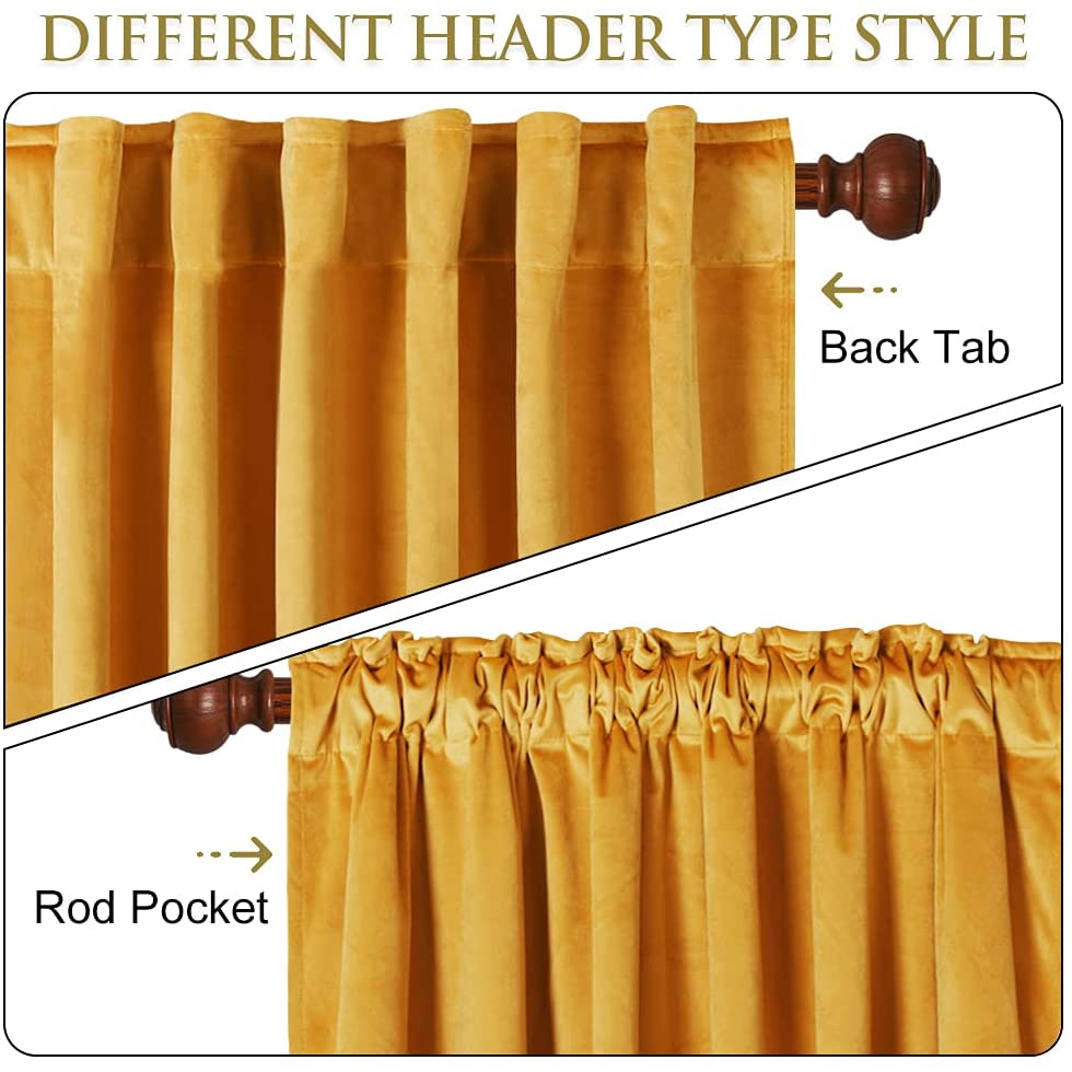 Luxury Velvet Blackout Curtains with Tunnel and Loops - Set of 2 Panels - Premium Velour Window Decoration for Living Room and Bedroom | Sansoti