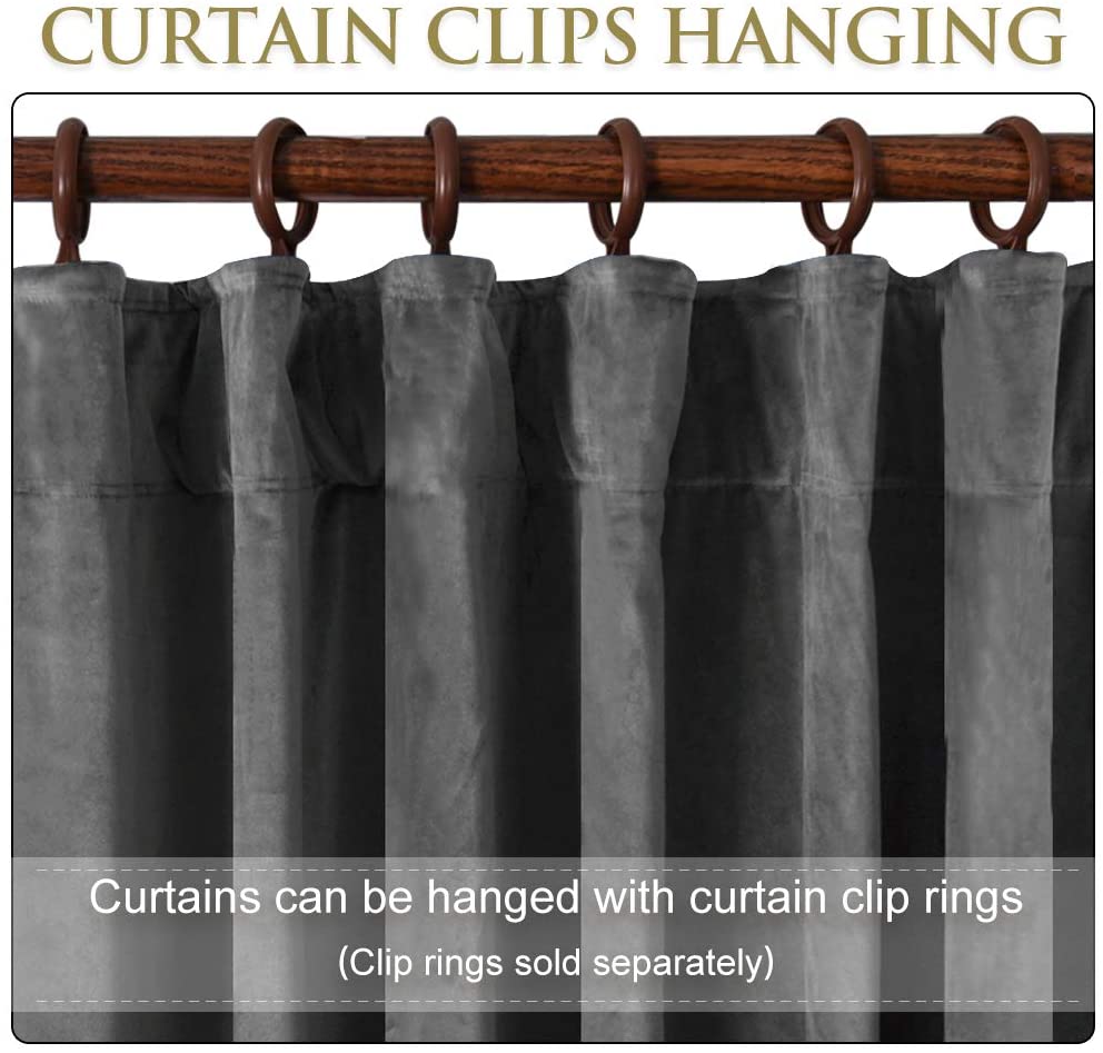 Luxury Velvet Blackout Curtains with Tunnel and Loops - Set of 2 Panels - Premium Velour Window Decoration for Living Room and Bedroom | Sansoti