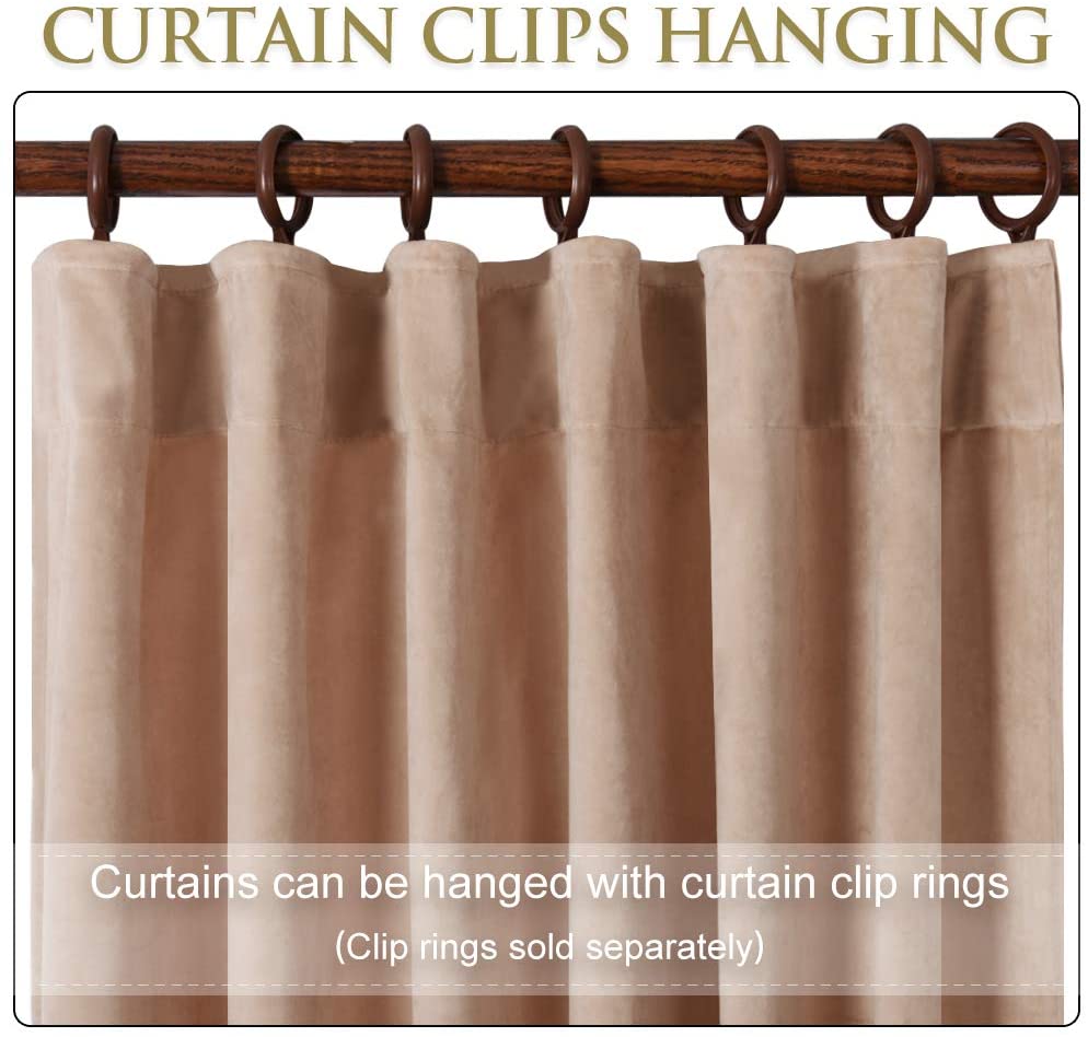 Luxury Velvet Blackout Curtains with Tunnel and Loops - Set of 2 Panels - Premium Velour Window Decoration for Living Room and Bedroom | Sansoti
