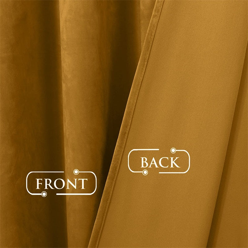Luxury Velvet Blackout Curtains with Tunnel and Loops - Set of 2 Panels - Premium Velour Window Decoration for Living Room and Bedroom | Sansoti