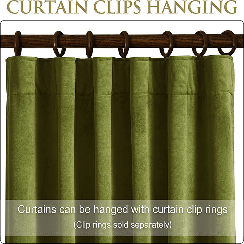 Luxury Velvet Blackout Curtains with Tunnel and Loops - Set of 2 Panels - Premium Velour Window Decoration for Living Room and Bedroom | Sansoti