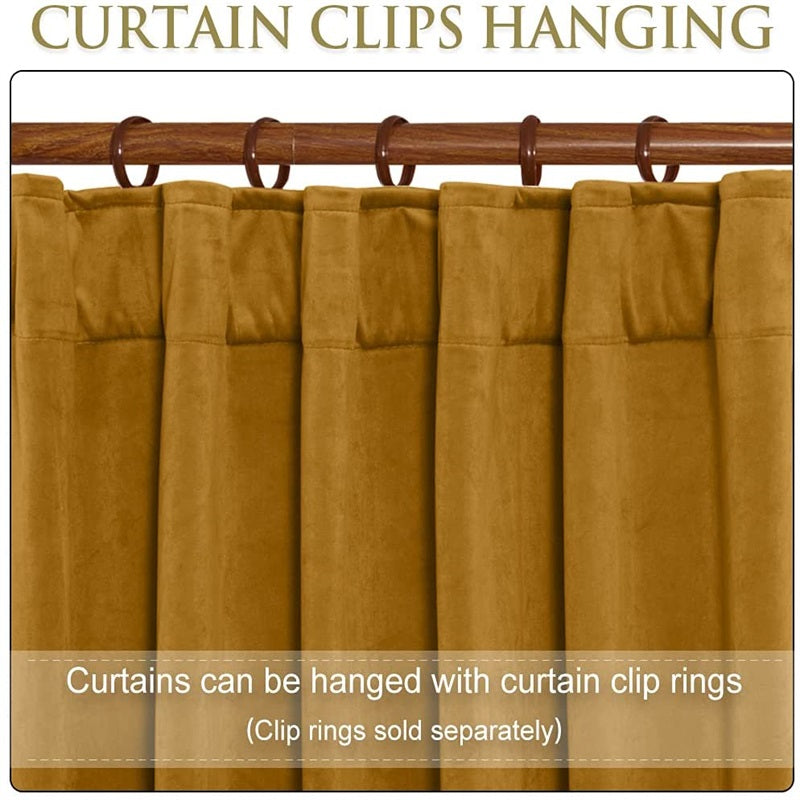 Luxury Velvet Blackout Curtains with Tunnel and Loops - Set of 2 Panels - Premium Velour Window Decoration for Living Room and Bedroom | Sansoti