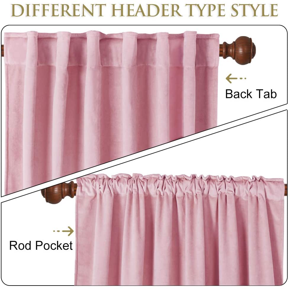 Luxury Velvet Blackout Curtains with Tunnel and Loops - Set of 2 Panels - Premium Velour Window Decoration for Living Room and Bedroom | Sansoti