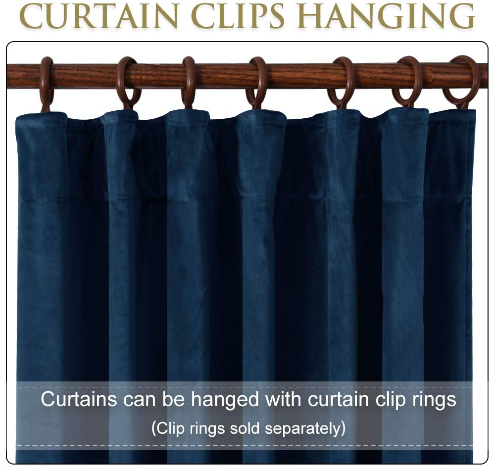 Luxury Velvet Blackout Curtains with Tunnel and Loops - Set of 2 Panels - Premium Velour Window Decoration for Living Room and Bedroom | Sansoti