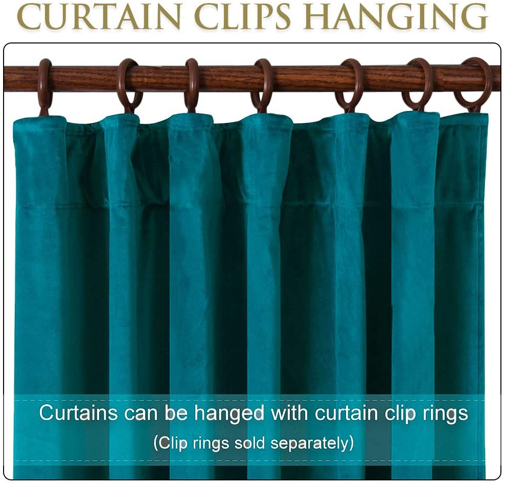 Luxury Velvet Blackout Curtains with Tunnel and Loops - Set of 2 Panels - Premium Velour Window Decoration for Living Room and Bedroom | Sansoti