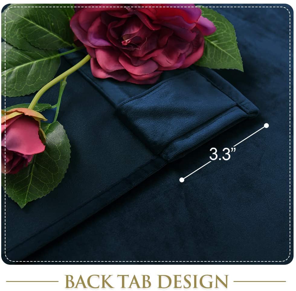 Luxury Velvet Blackout Curtains with Tunnel and Loops - Set of 2 Panels - Premium Velour Window Decoration for Living Room and Bedroom | Sansoti