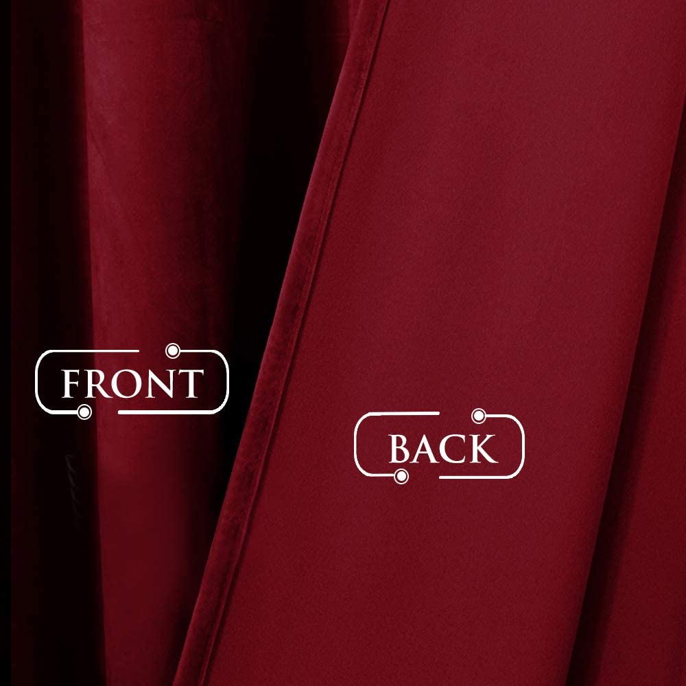 Luxury Velvet Blackout Curtains with Tunnel and Loops - Set of 2 Panels - Premium Velour Window Decoration for Living Room and Bedroom | Sansoti