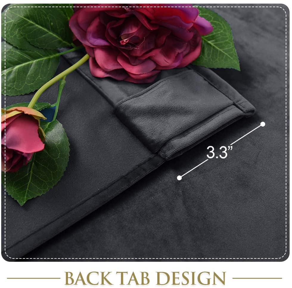 Luxury Velvet Blackout Curtains with Tunnel and Loops - Set of 2 Panels - Premium Velour Window Decoration for Living Room and Bedroom | Sansoti
