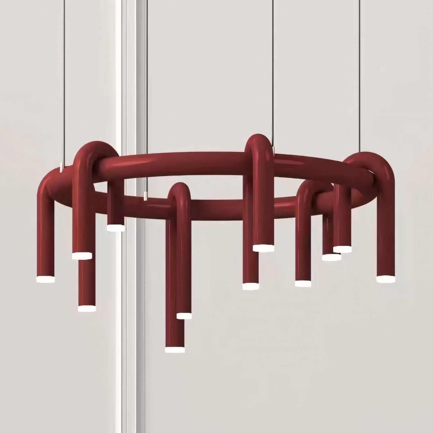 Rosso U-vormige Kroonluchter — Moderne Metalen Hanglamp met LED-Verlichting | Sansoti