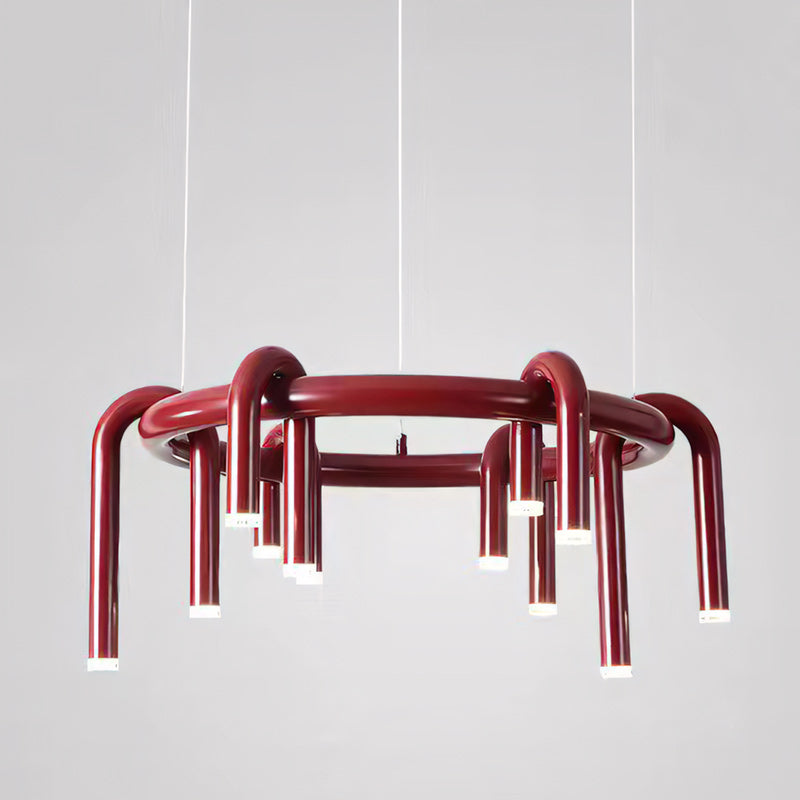 Rosso U-vormige Kroonluchter — Moderne Metalen Hanglamp met LED-Verlichting | Sansoti