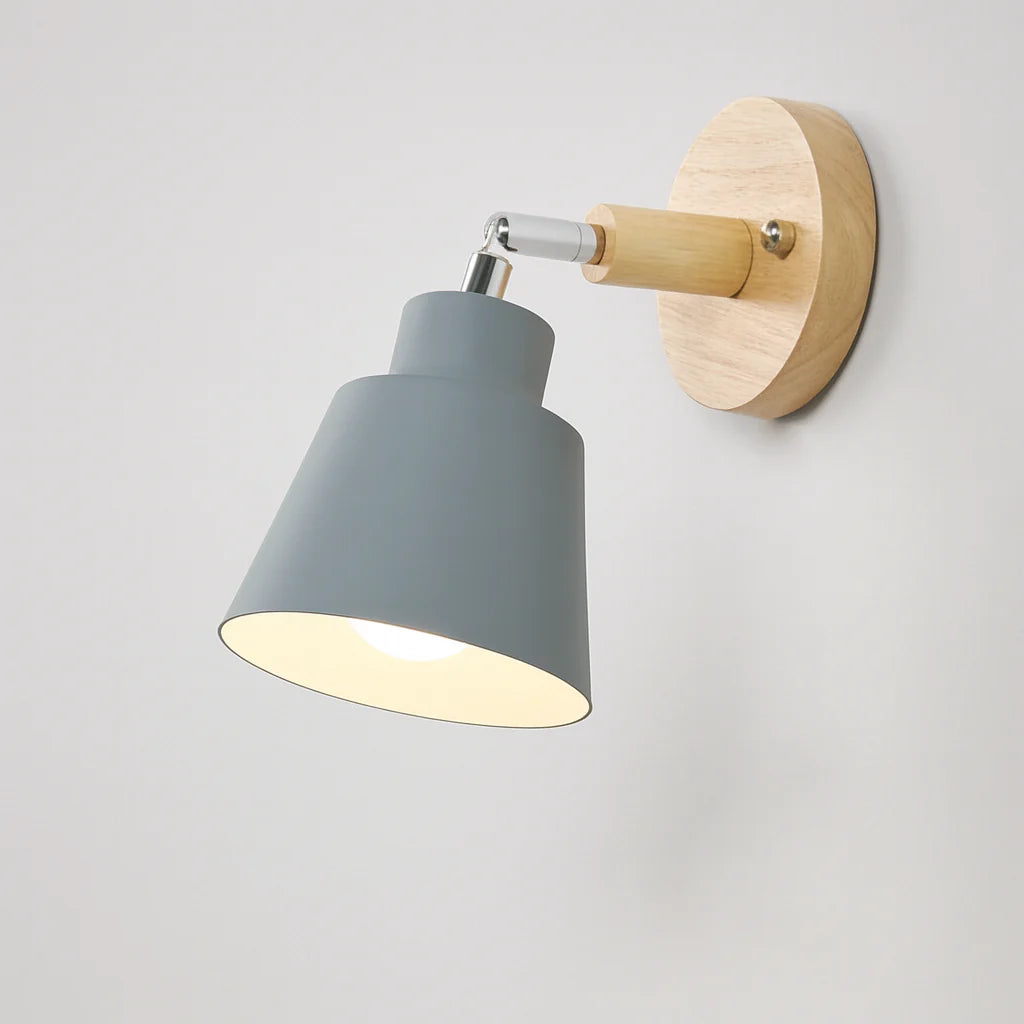 Wandlamp Metaal Hout Trekschakelaar 180° Draaibaar E27 Leeslamp Slaapkamer | Sansoti
