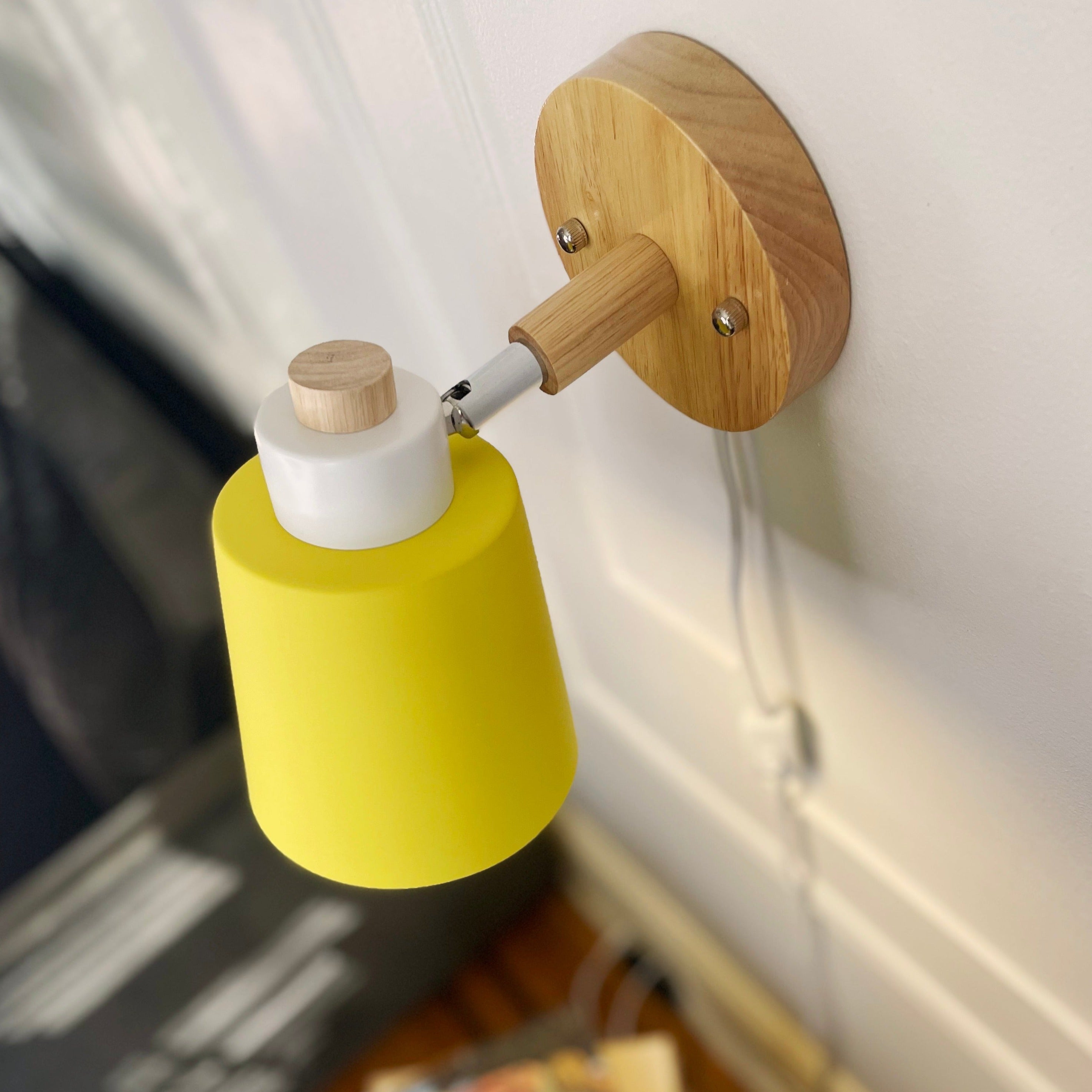 Wandlamp Hout Metaal Draaibaar E27 Leeslamp Slaapkamer Woonkamer Scandinavisch | Sansoti
