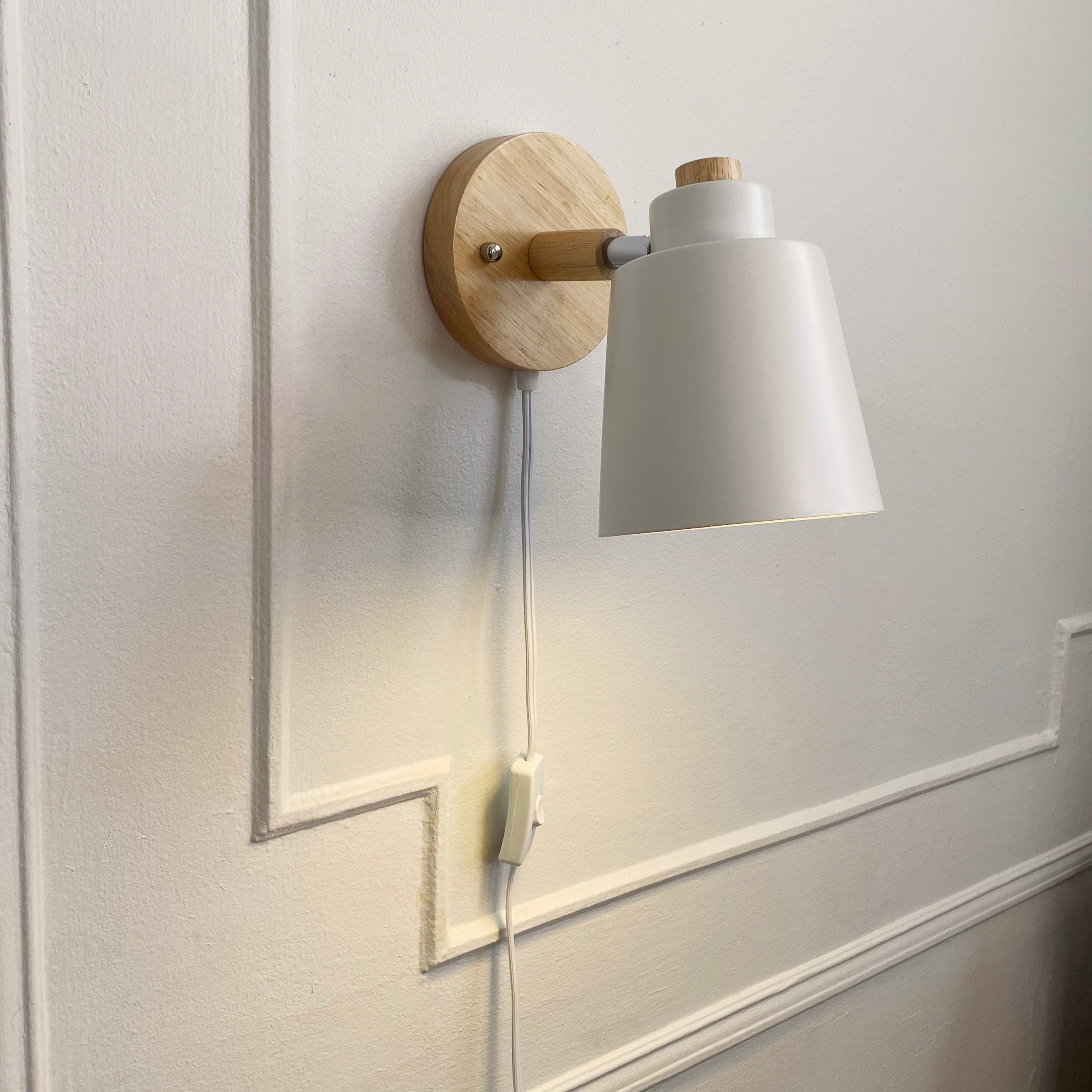 Wandlamp Hout Metaal Draaibaar E27 Leeslamp Slaapkamer Woonkamer Scandinavisch | Sansoti