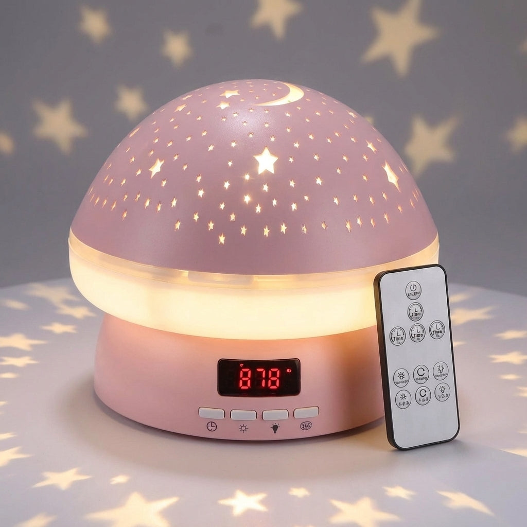 Roterende Sterrenhemel Projector met Oplaadbare Accu Nachtlamp LED Meerkleurig Timer Sfeerlicht Kinderkamer | Sansoti