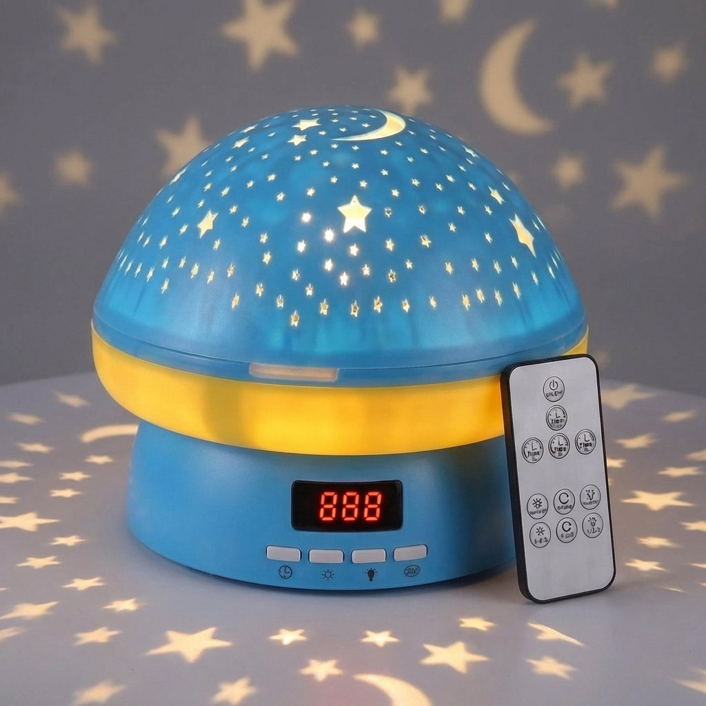 Sterrenprojectoren Lamp Draadloos Oplaadbaar Roterende Sterren LED Slaapkamer Kinderkamer Rustgevend Multikleur Touch Remote Timer Display | Sansoti