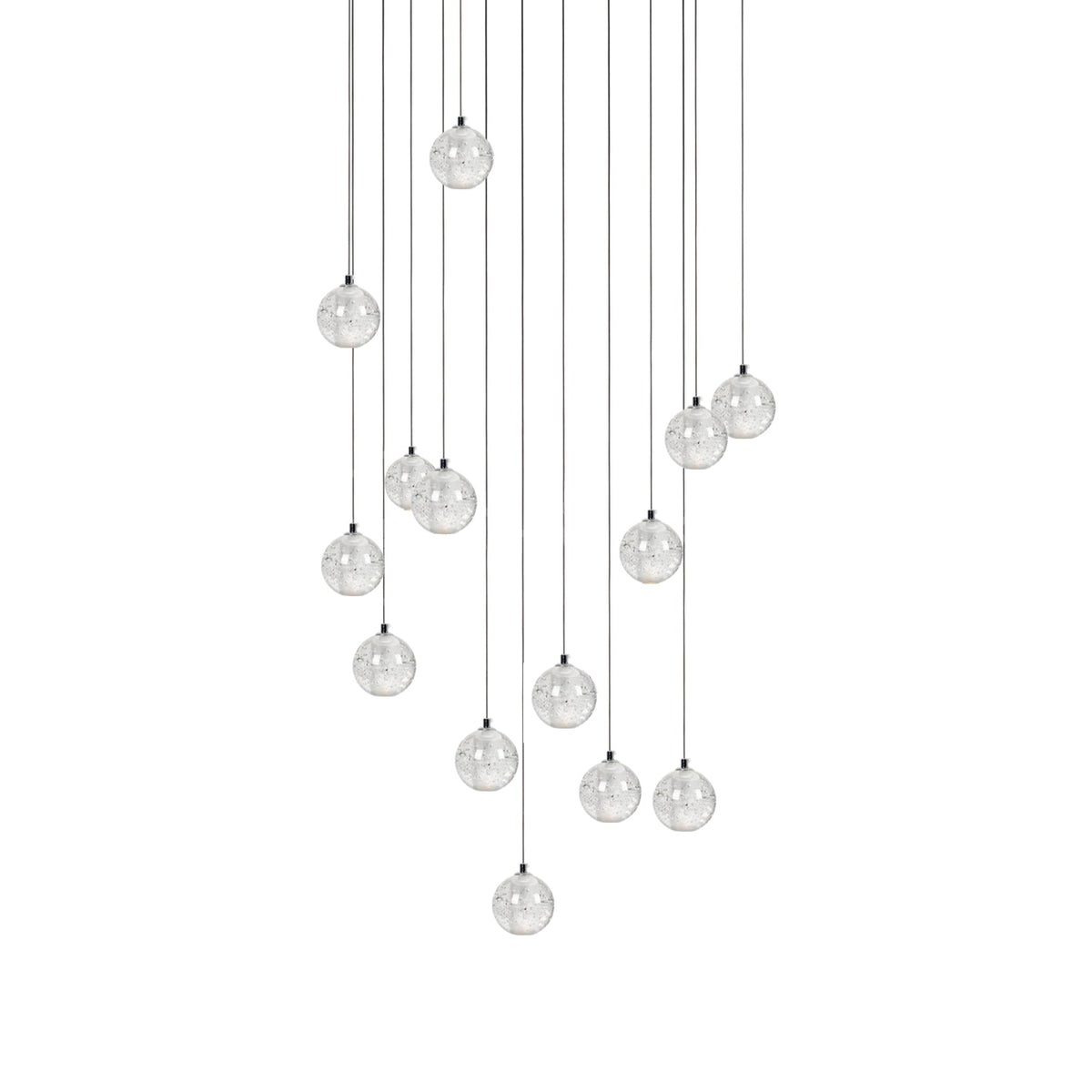 Crystal Cluster Pendant Lights Multiple Spheres Chrome Ceiling Lighting Modern Design Dining Room Living Room | Sansoti