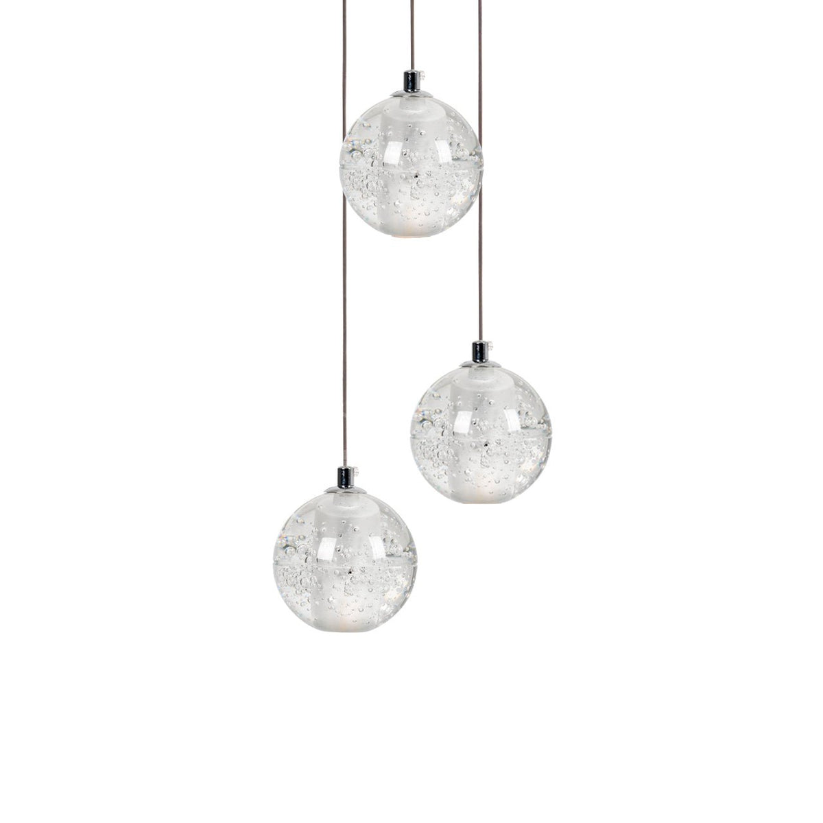 Crystal Cluster Pendant Lights Multiple Spheres Chrome Ceiling Lighting Modern Design Dining Room Living Room | Sansoti