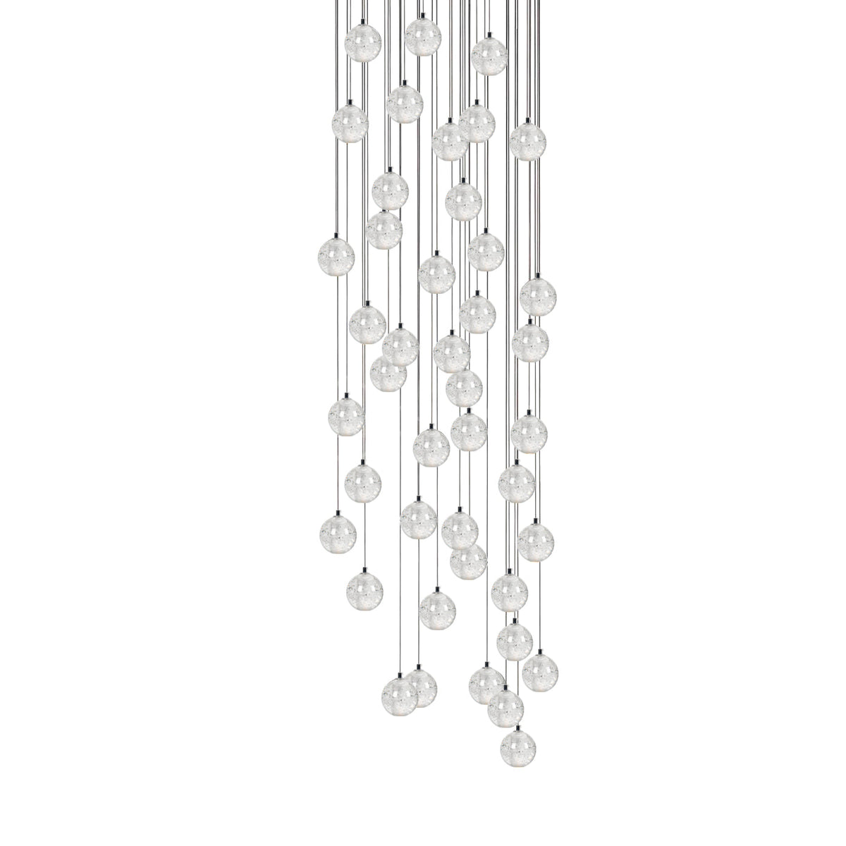 Crystal Cluster Pendant Lights Multiple Spheres Chrome Ceiling Lighting Modern Design Dining Room Living Room | Sansoti