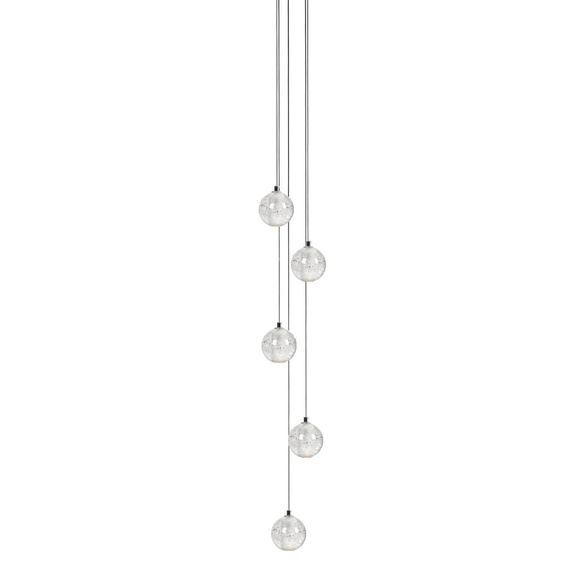 Crystal Cluster Pendant Lights Multiple Spheres Chrome Ceiling Lighting Modern Design Dining Room Living Room | Sansoti