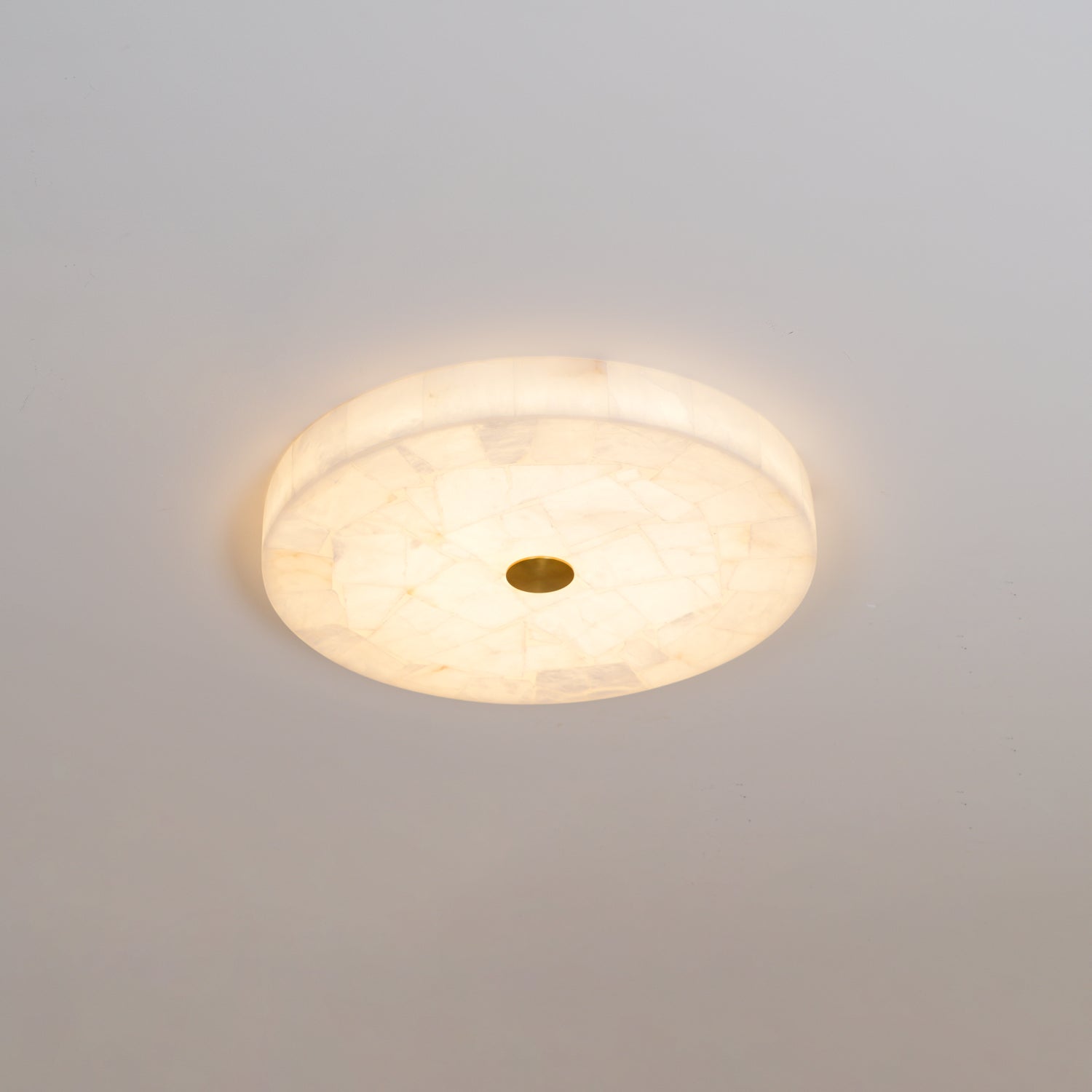 Ronde Plafondlamp Albast Mozaïek ø40cm Natuursteen Dimbaar Geïntegreerde LED Warm Wit 3000K Plafondverlichting Scandinavisch Design Woon- Slaapkamer Eetkamer Entree Inbouwlamp | Sansoti