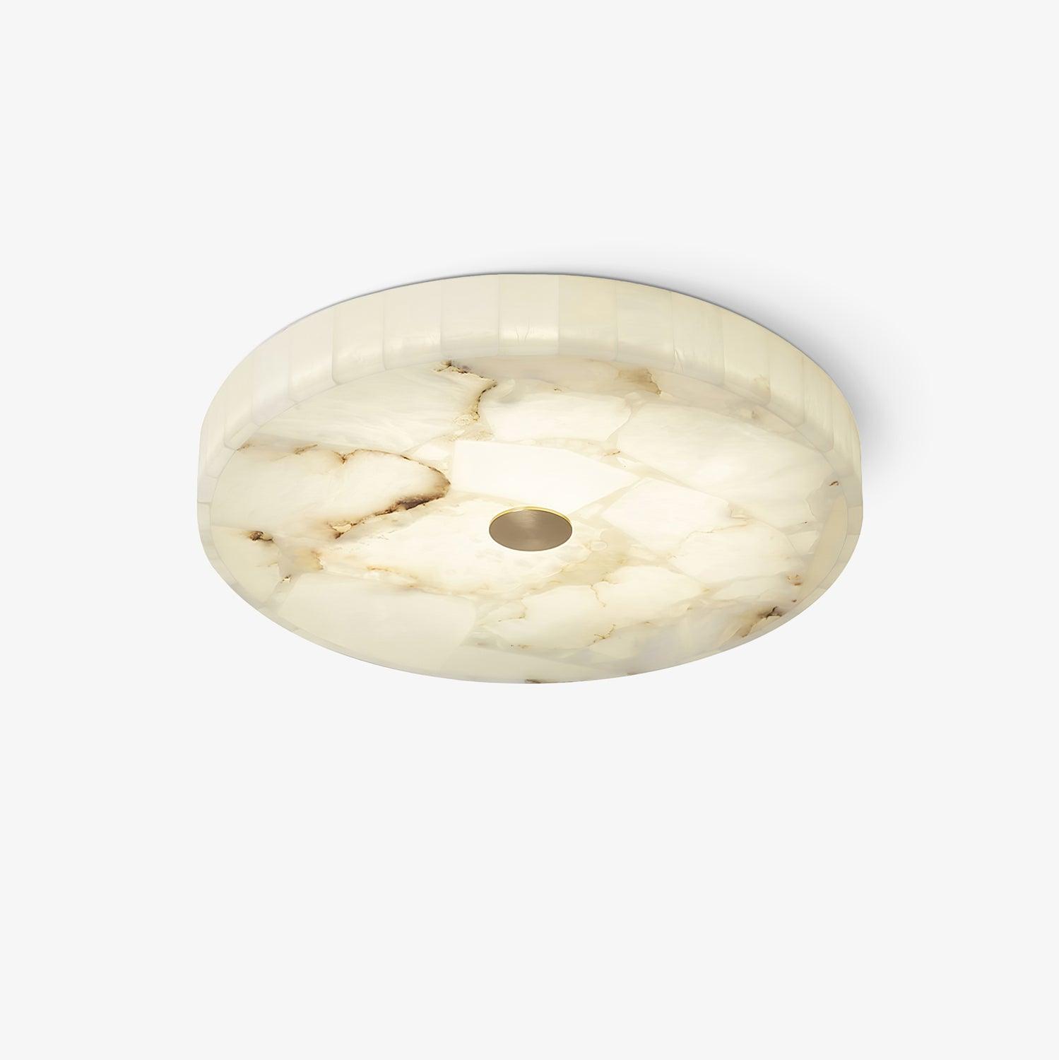 Ronde Plafondlamp Albast Mozaïek ø40cm Natuursteen Dimbaar Geïntegreerde LED Warm Wit 3000K Plafondverlichting Scandinavisch Design Woon- Slaapkamer Eetkamer Entree Inbouwlamp | Sansoti