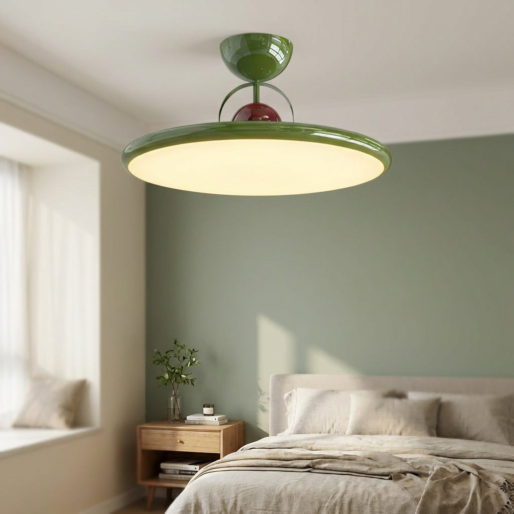 Plafondlamp LED Acryl Metaal Groen 40-50 cm Woonkamer Eetkamer Slaapkamer Retro Design Plafonnière Dimbaar Sfeerverlichting | Sansoti