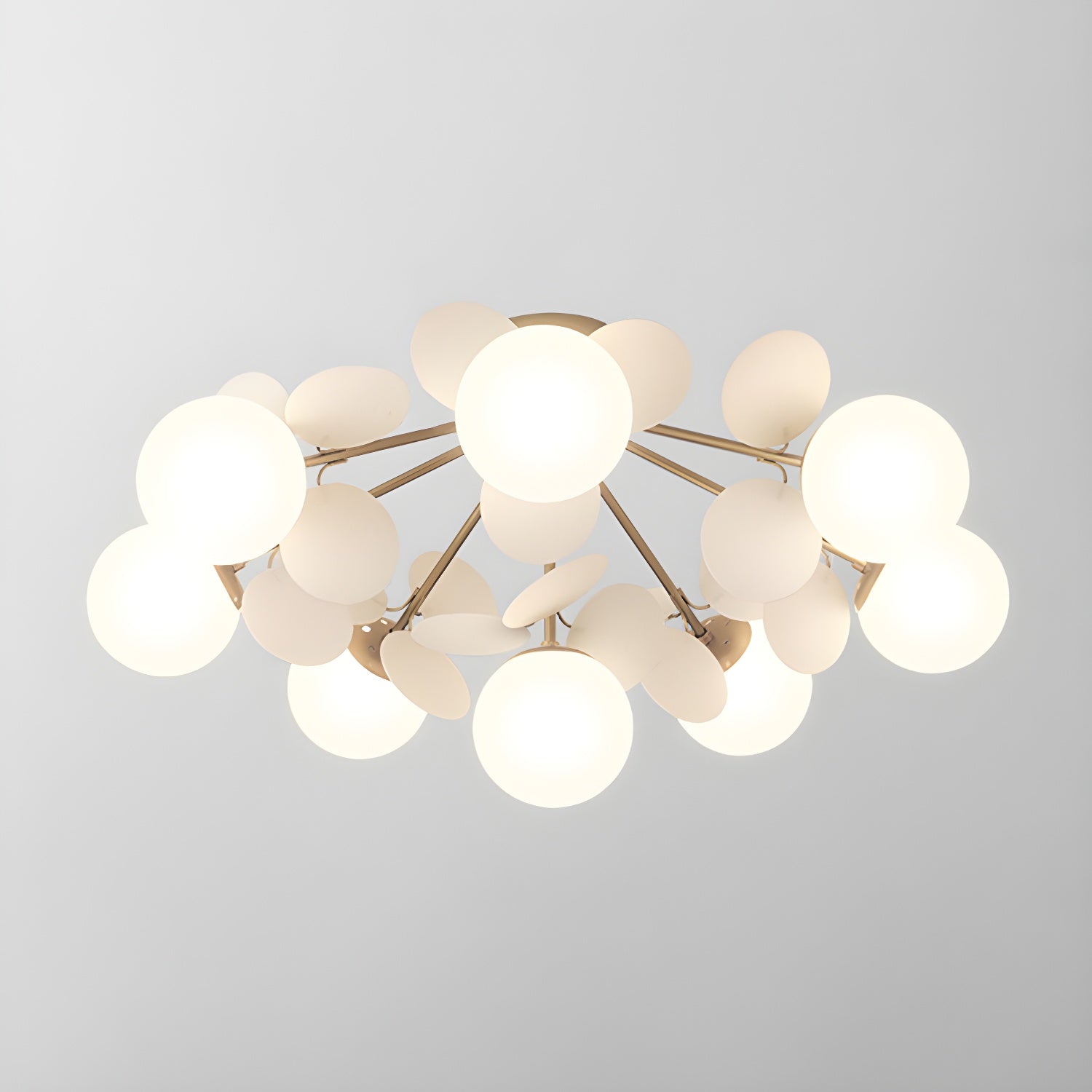 Ronde Plafondlamp met Acryl Bladeren – Macaron Pastelkleuren – 1, 4, 6 of 8 Lichtpunten – G9 Fitting – Scandinavisch Design voor Kinderkamer, Woonkamer en Kantoor | Sansoti