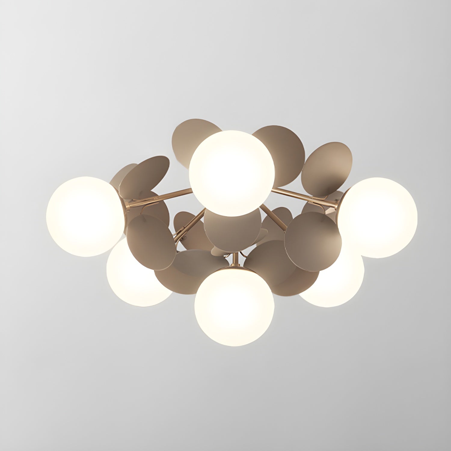 Ronde Plafondlamp met Acryl Bladeren – Macaron Pastelkleuren – 1, 4, 6 of 8 Lichtpunten – G9 Fitting – Scandinavisch Design voor Kinderkamer, Woonkamer en Kantoor | Sansoti