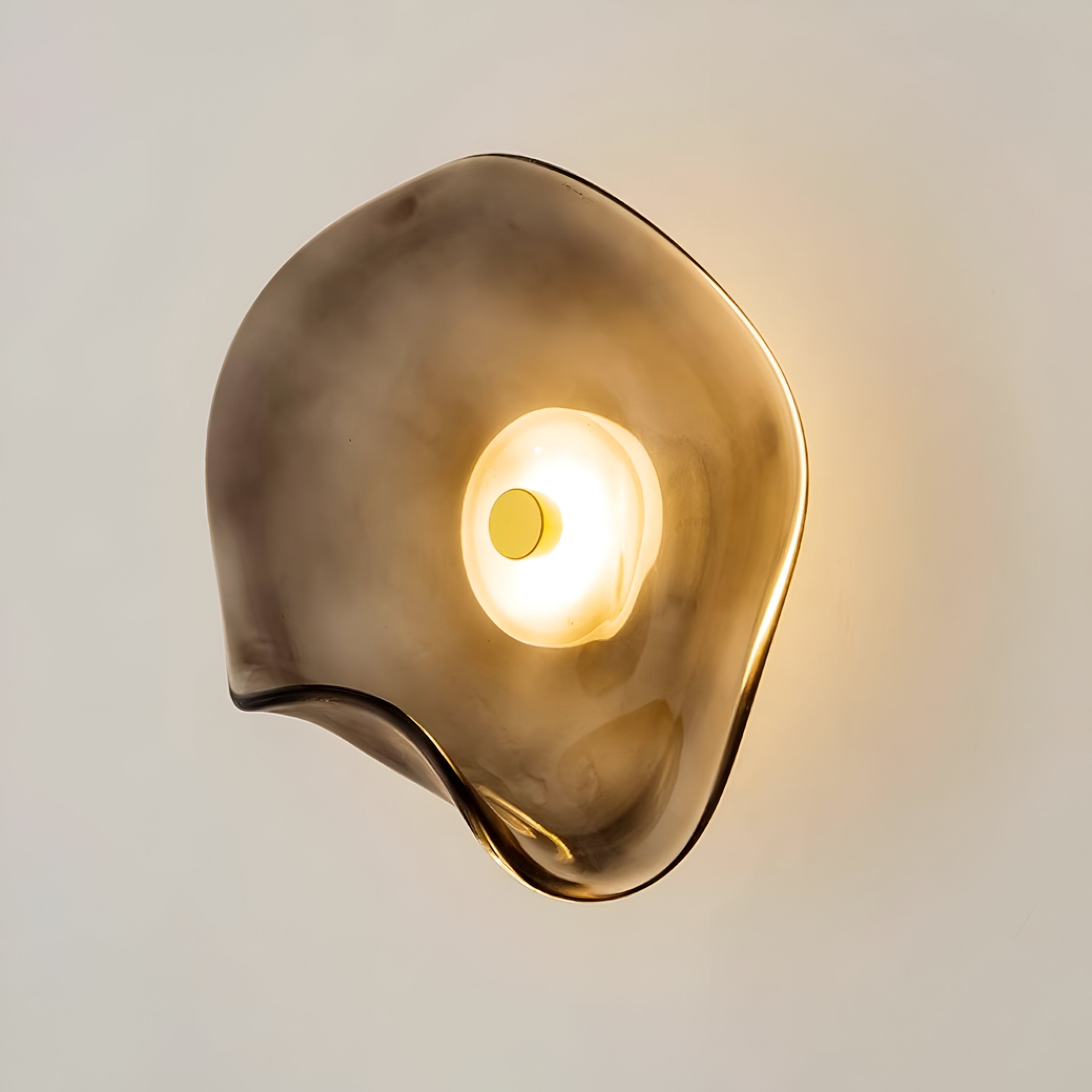 Wandlamp Gebogen Glas LED Sculpturaal Nordisch Goud Zwart 25cm Woonkamer Slaapkamer | Sansoti