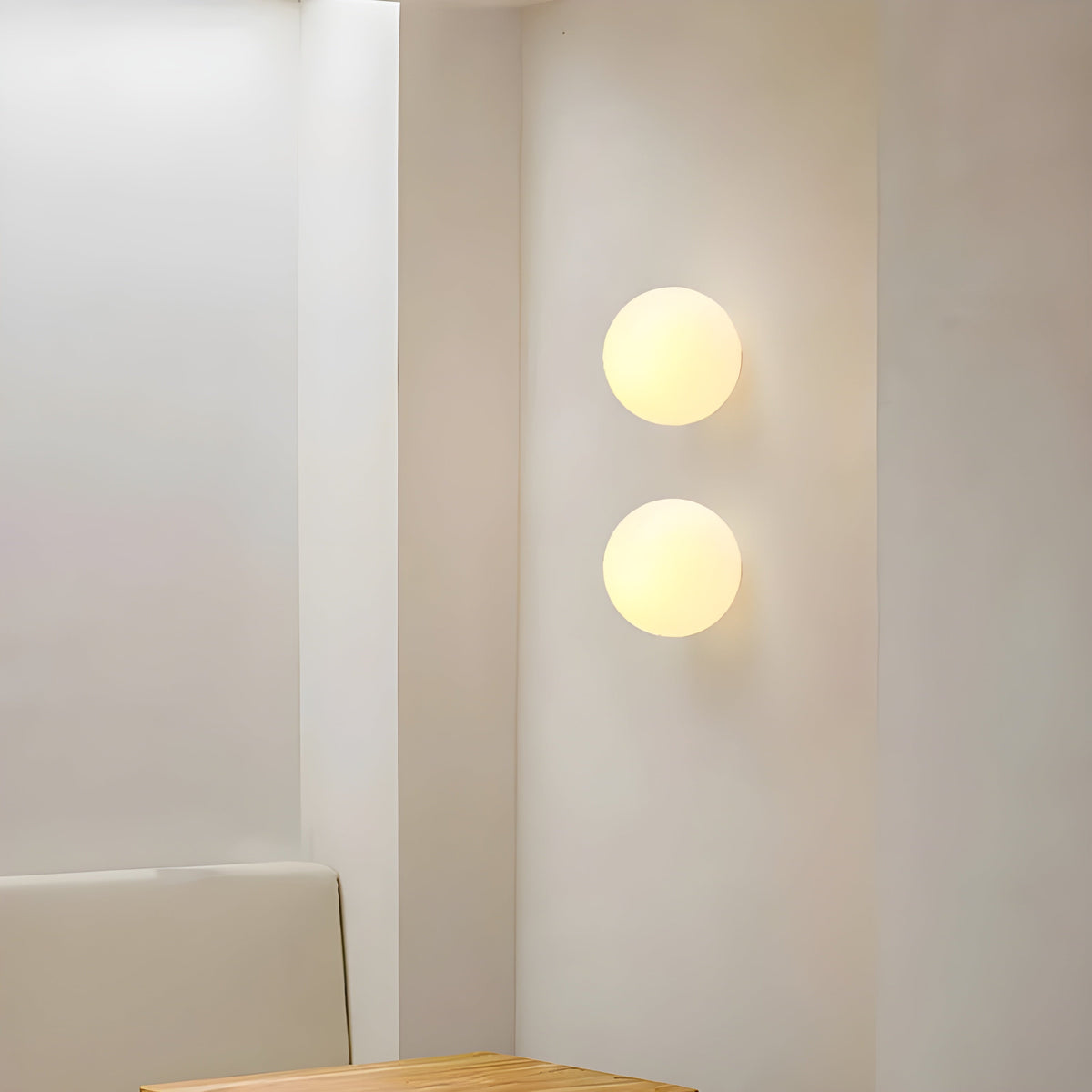 Wandleuchte Milchglas Rund G9-Fassung Modernes nordisches Interieur Sanfte Atmosphäre Flur Wohnzimmer Badezimmer | Sansoti