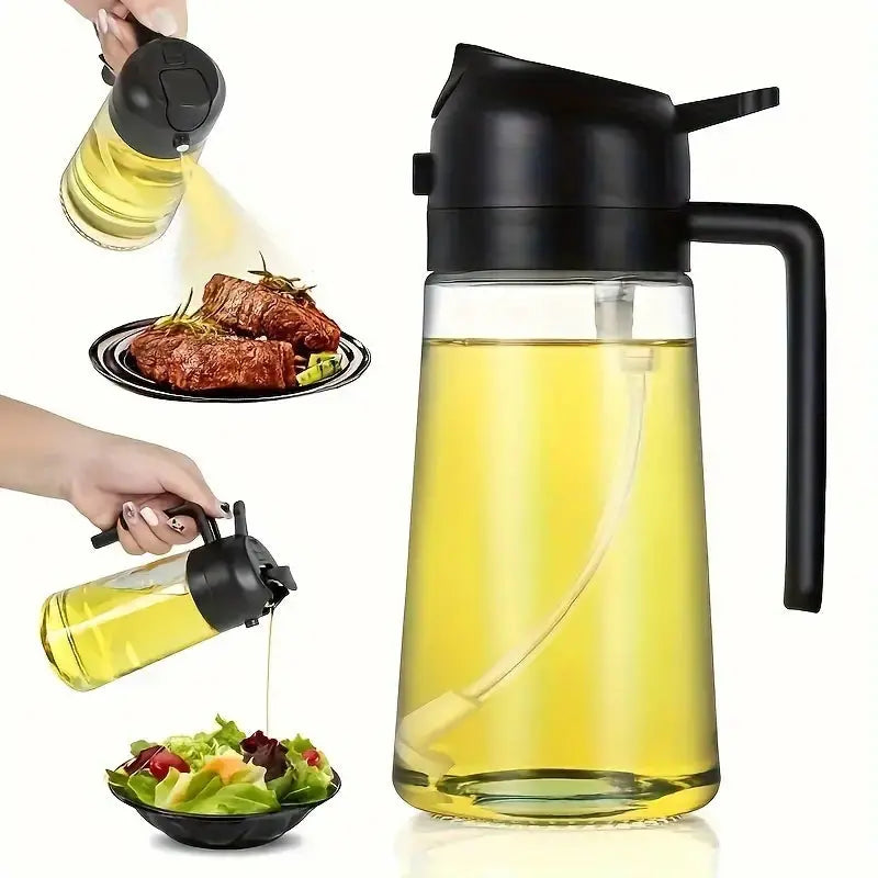 Ölsprüher Spender 2-in-1 Sprühen und Ausgießen Glas 470ml Küche Kochen BBQ | Restfield