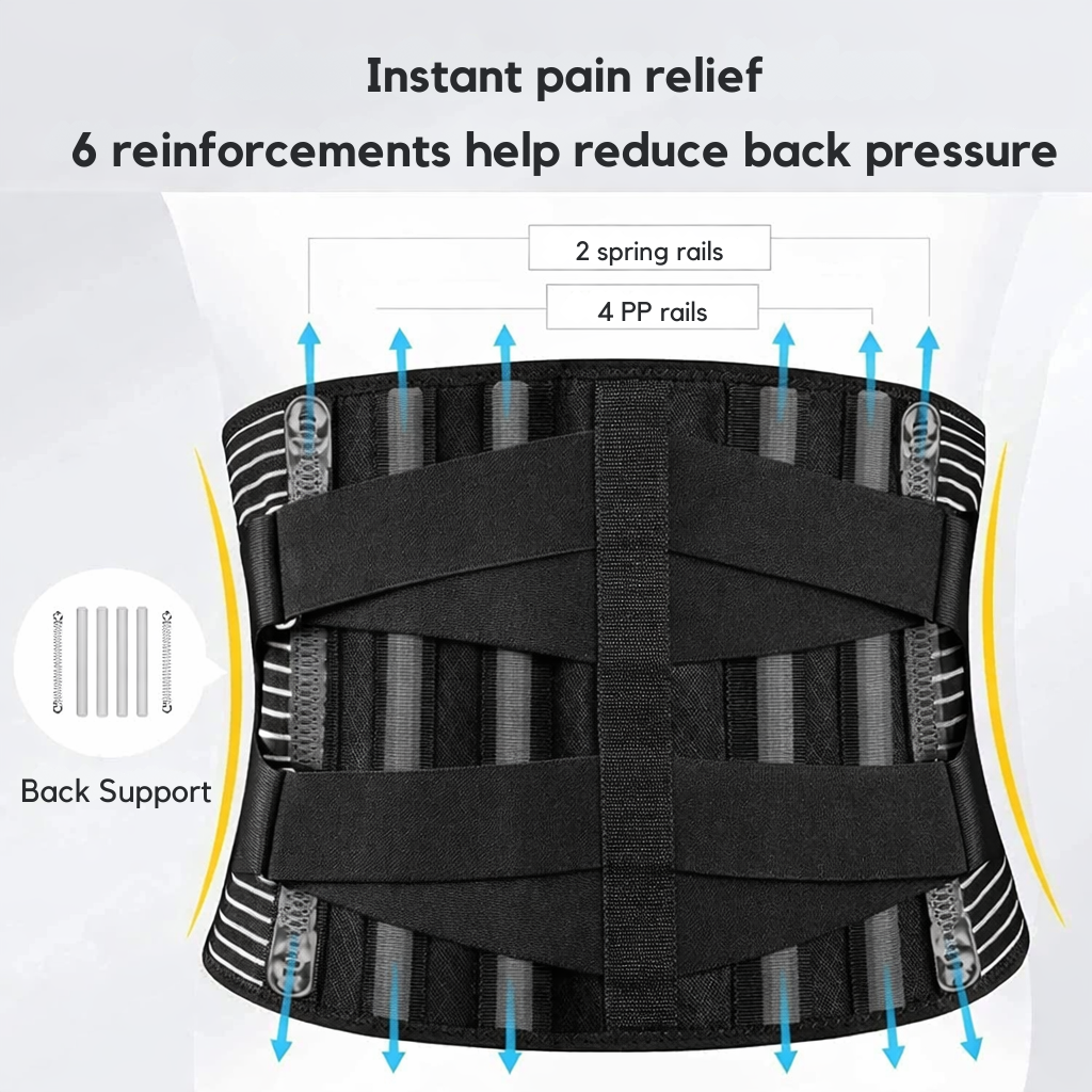 Rugsteungordel met 360° Stabilisatie voor Lendenen en Onderrug | Verstelbare Lendensteun met Memory Foam | Sansoti