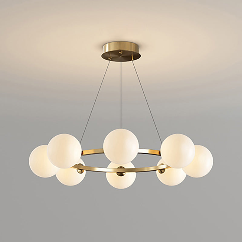Moderne Kroonluchter met Glazen Kappen – Stijlvol Metalen Design voor Eetkamer Woonkamer Slaapkamer Restaurant | Sansoti