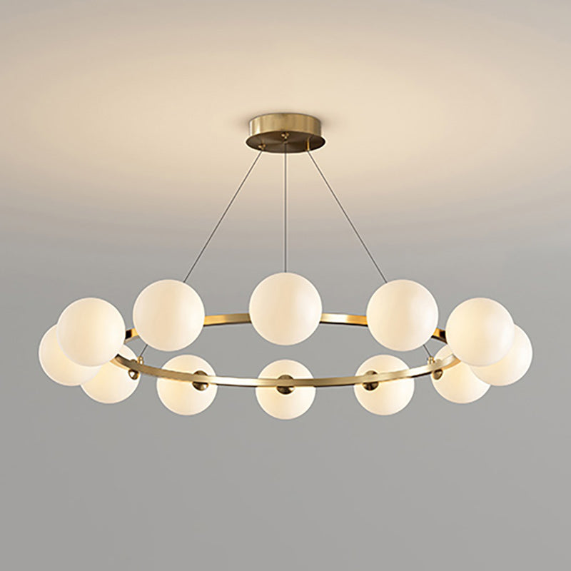 Moderne Kroonluchter met Glazen Kappen – Stijlvol Metalen Design voor Eetkamer Woonkamer Slaapkamer Restaurant | Sansoti
