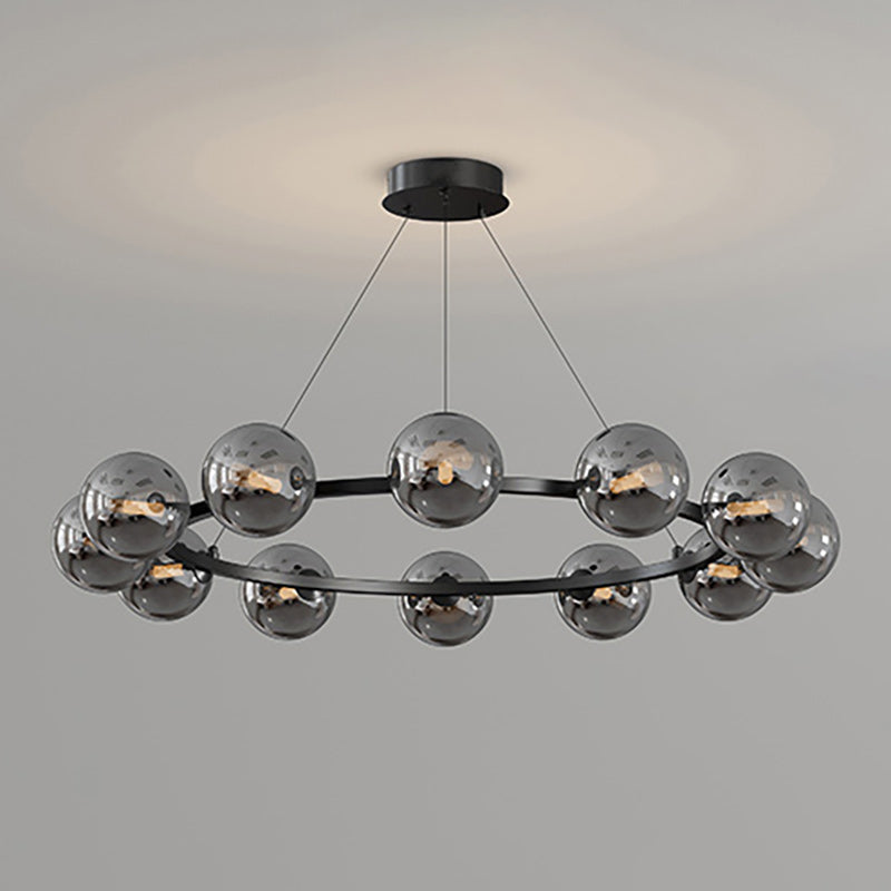 Moderne Kroonluchter met Glazen Kappen – Stijlvol Metalen Design voor Eetkamer Woonkamer Slaapkamer Restaurant | Sansoti