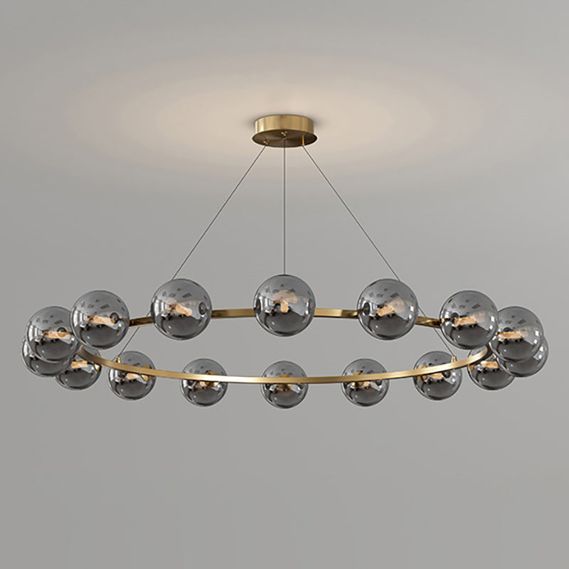 Moderne Kroonluchter met Glazen Kappen – Stijlvol Metalen Design voor Eetkamer Woonkamer Slaapkamer Restaurant | Sansoti