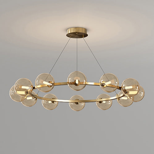 Moderne Kroonluchter met Glazen Kappen – Stijlvol Metalen Design voor Eetkamer Woonkamer Slaapkamer Restaurant | Sansoti