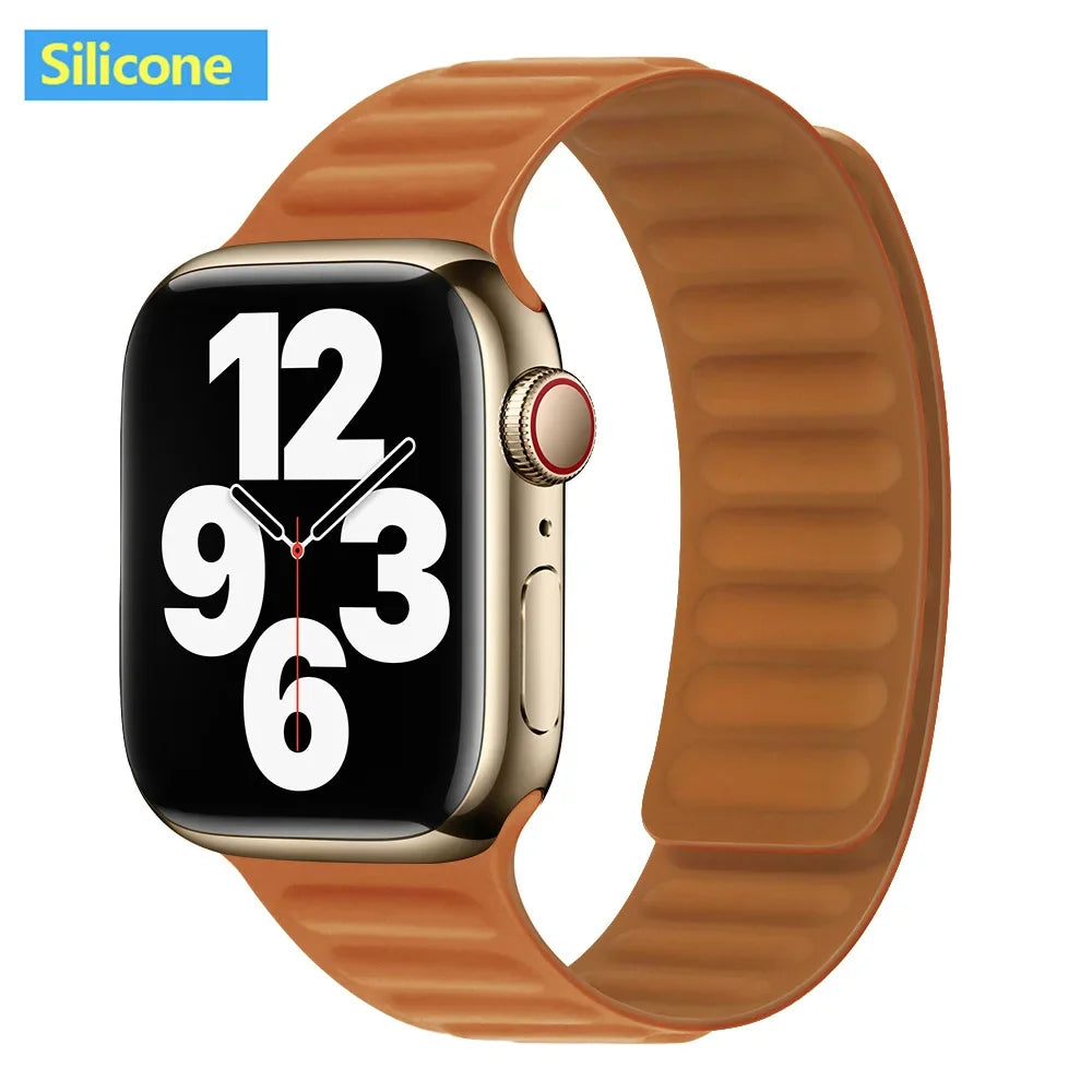 Lederarmband mit magnetischem Verschluss, 38–49 mm, verstellbares Smartwatch-Zubehör, stilvolles Armband | Sansoti