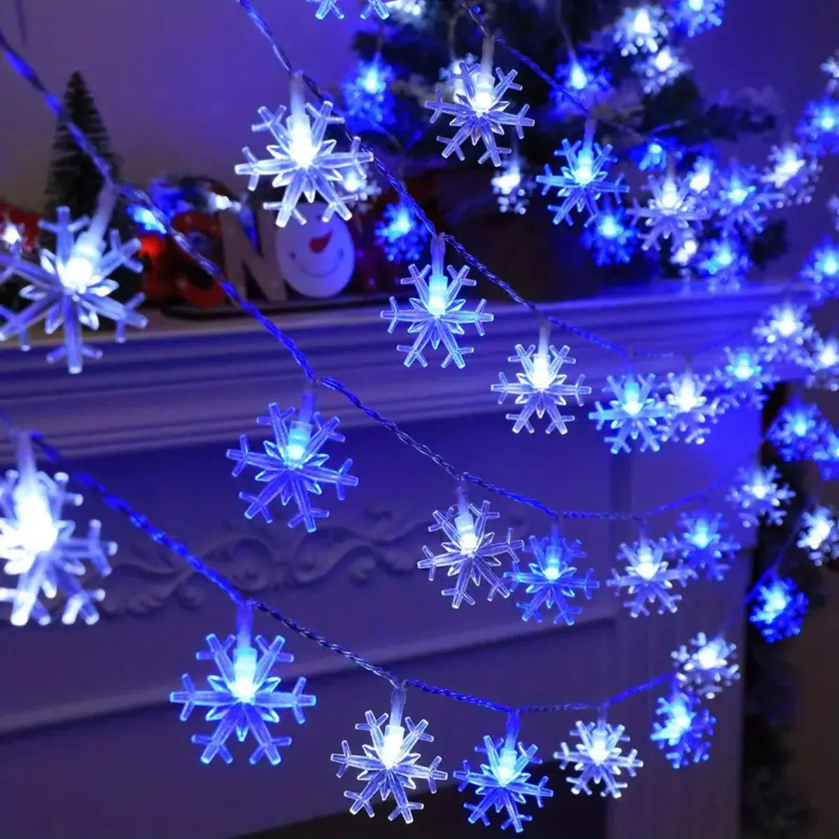 Sneeuwvlok Lichtsnoer LED Kerstverlichting Binnen Buiten Sfeerlicht Tuin Feestdecoratie Wintersfeer Kerstboom | Sansoti