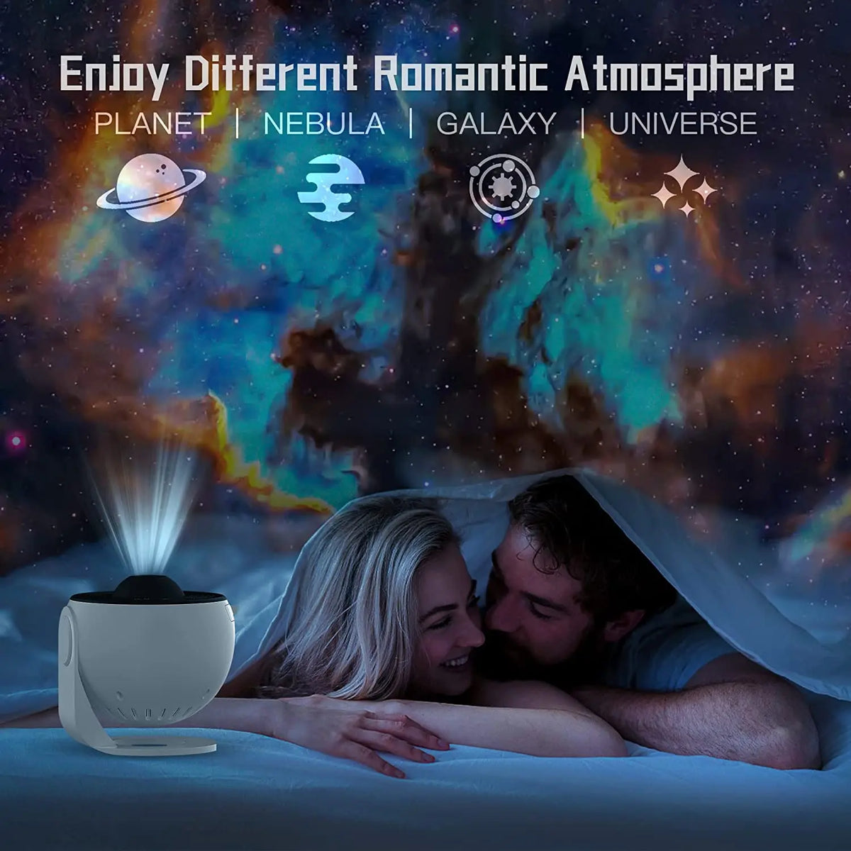 Star Projector 360° Rotatable with 13 Projection Discs Night Light Space Starry Sky Galaxy Ambient Lighting | Sansoti