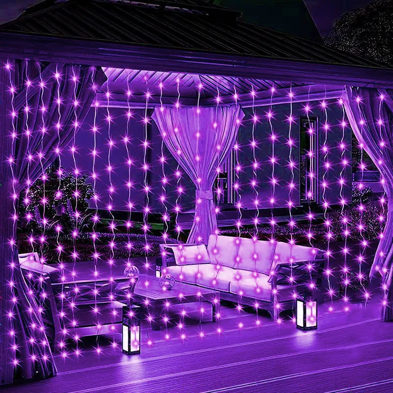 Guirlande lumineuse LED pour rideau USB, 8 modes d’éclairage, blanc chaud, rose, bleu, éclairage d’ambiance, fêtes, chambre, jardin, décoration de Noël | Sansoti