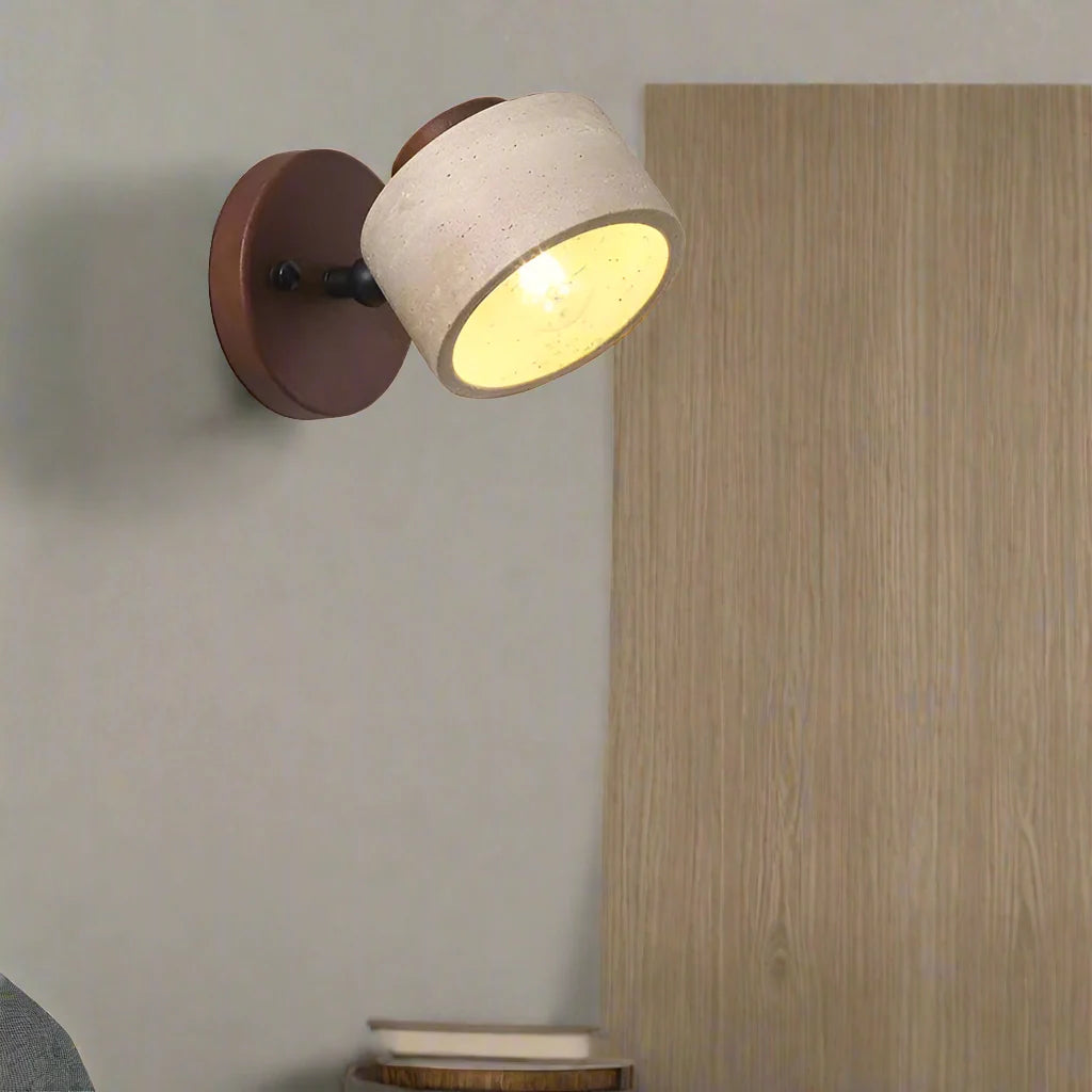Wandlamp Travertin Steen LED E27 3000K Japandi Compact Rond | Sansoti