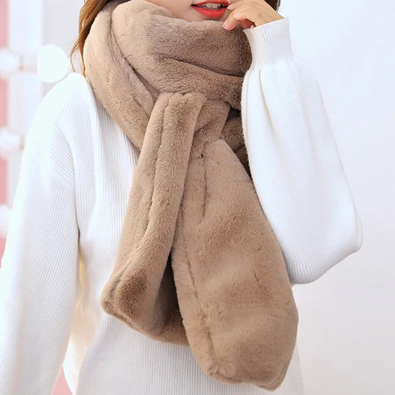 Luxuriöser Winterschal aus weichem Kunstpelz für Damen - Warmes Halsaccessoire 160cm - Elegantes Winterdesign Mode | Sansoti
