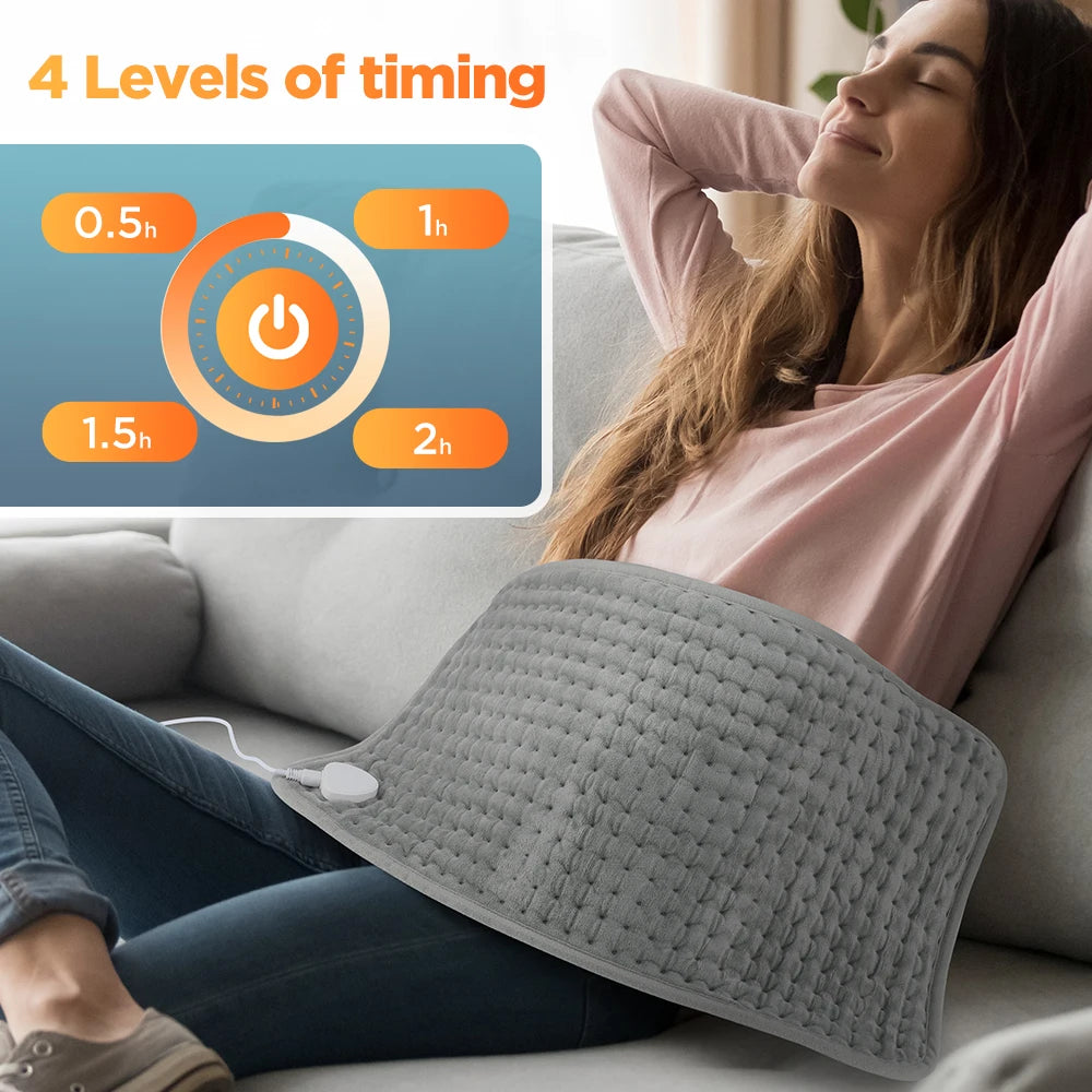 Elektrisch Verwarmingskussen 60x30cm Microfluweel Regelbare Warmtedeken Therapeutische Warmte Benen Rug Handen | Sansoti
